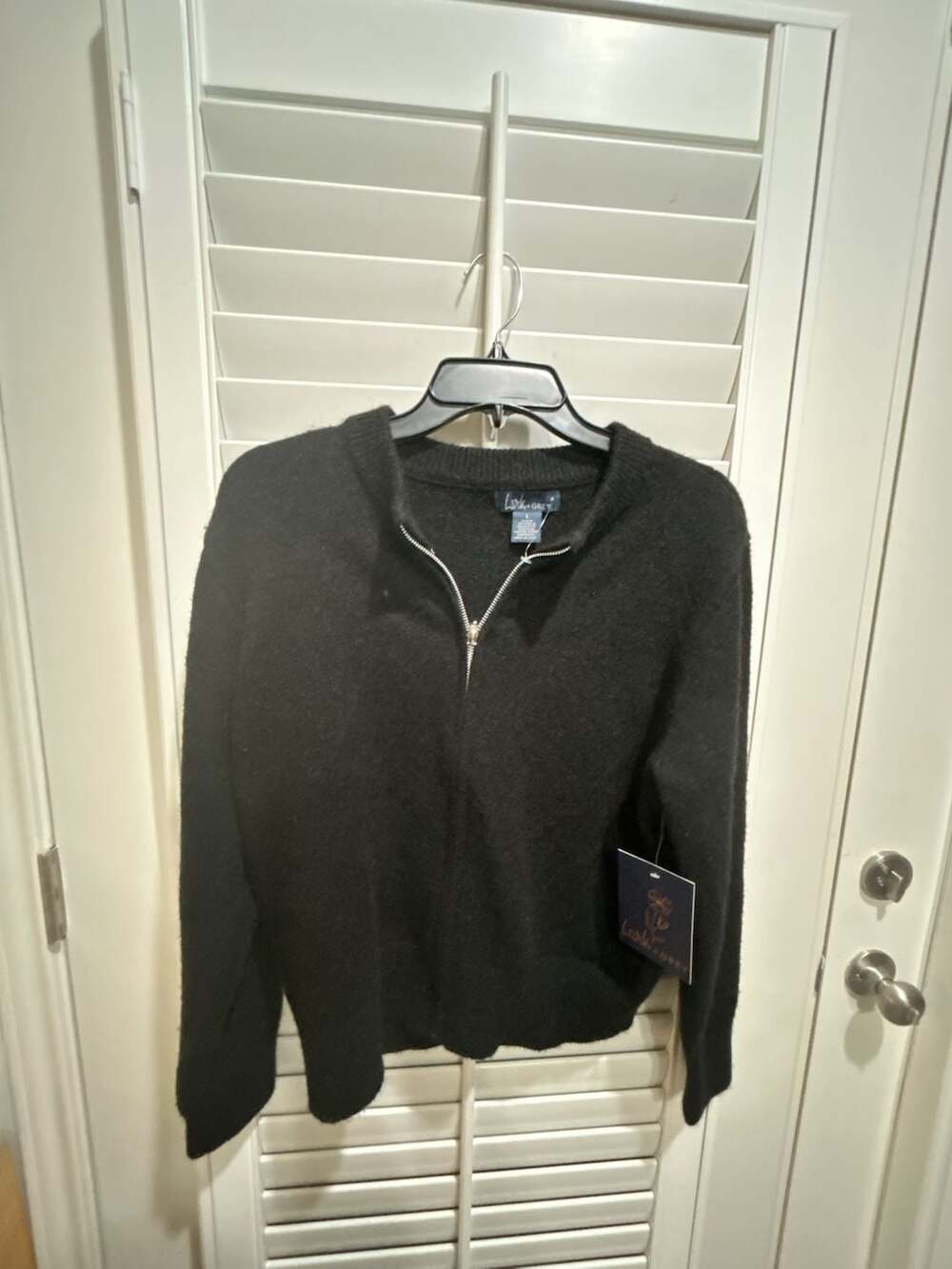 Lark & Grey Quarter-Zip Sweater Size L Black